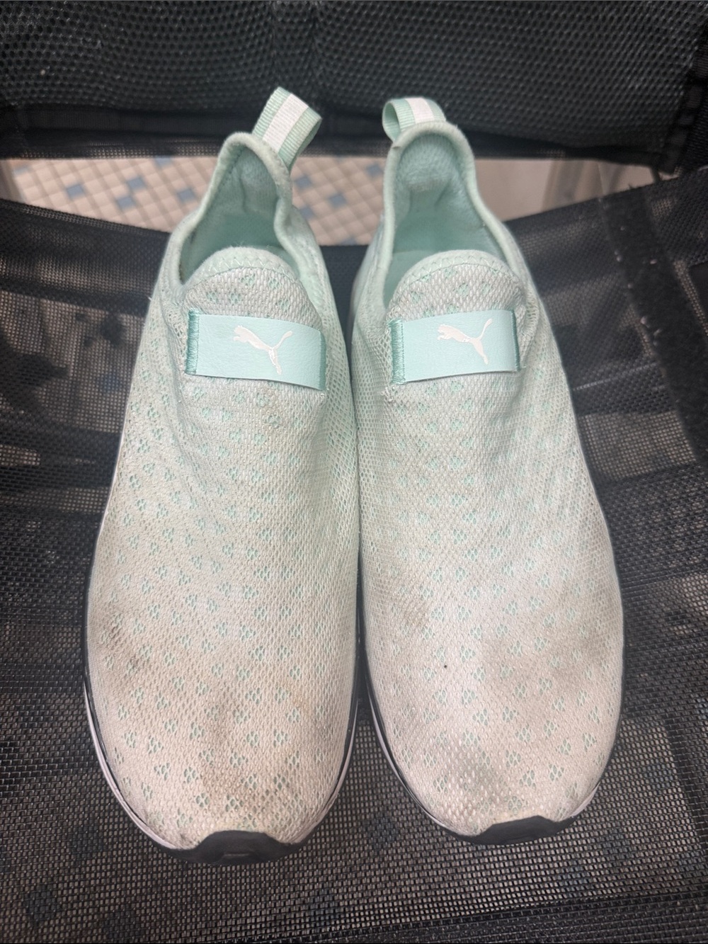 Puma x Selena Gomez Laceless Knit Sneakers in Mint